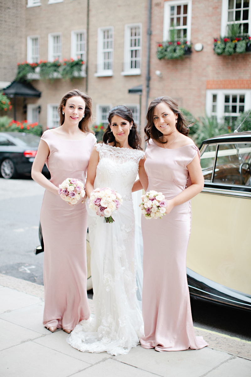 Grey And Pink Bridesmaid Dresses