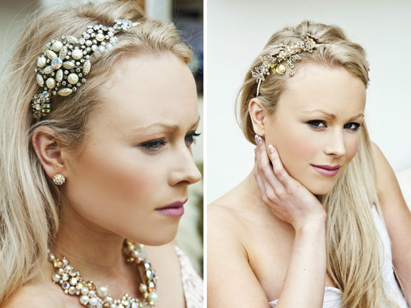 beautiful unique bridal head pieces Created from deconstructed antique