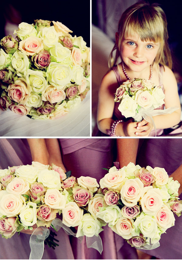 We chose vintage colour roses For our centre pieces I hired vintage white 