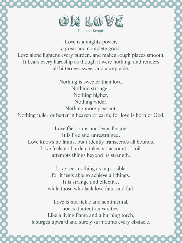 on love thomas a kempis