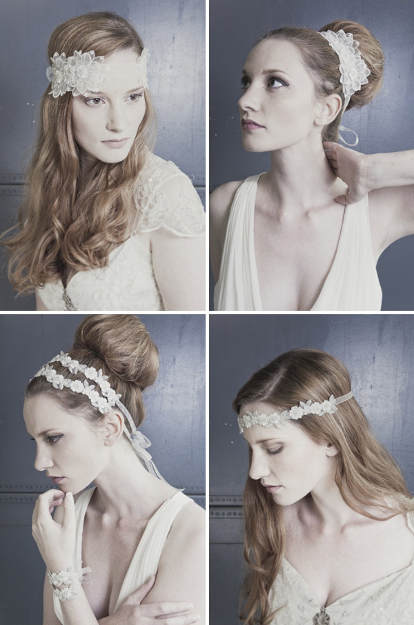 This amazing forehead band bridal headpiece is made with Swarovski