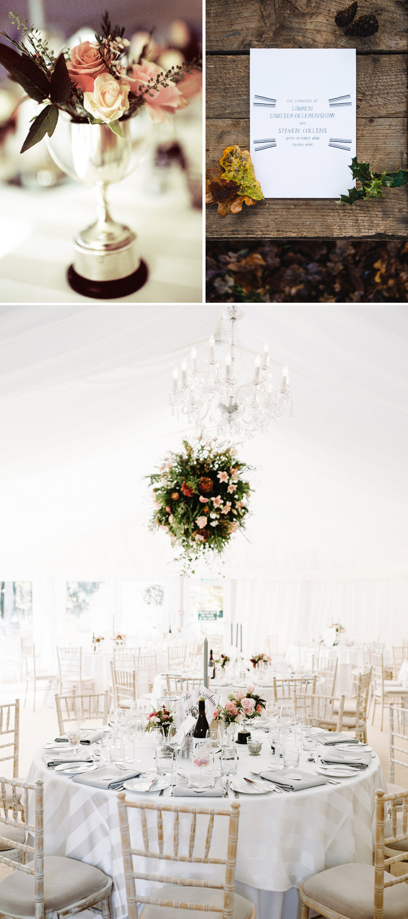 Wedding white colour scheme flower ball