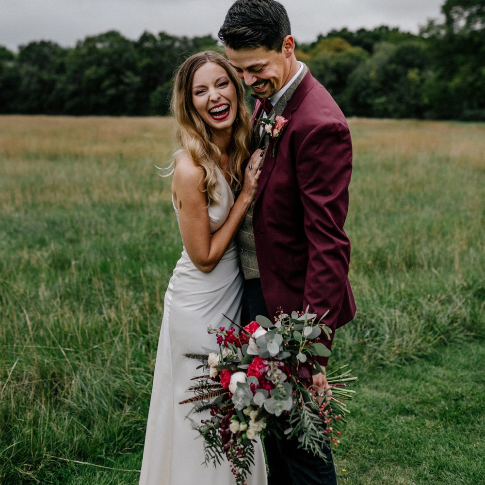 Bride and groom portrait at High Billinghurst Farm by Epic Love Story Photography