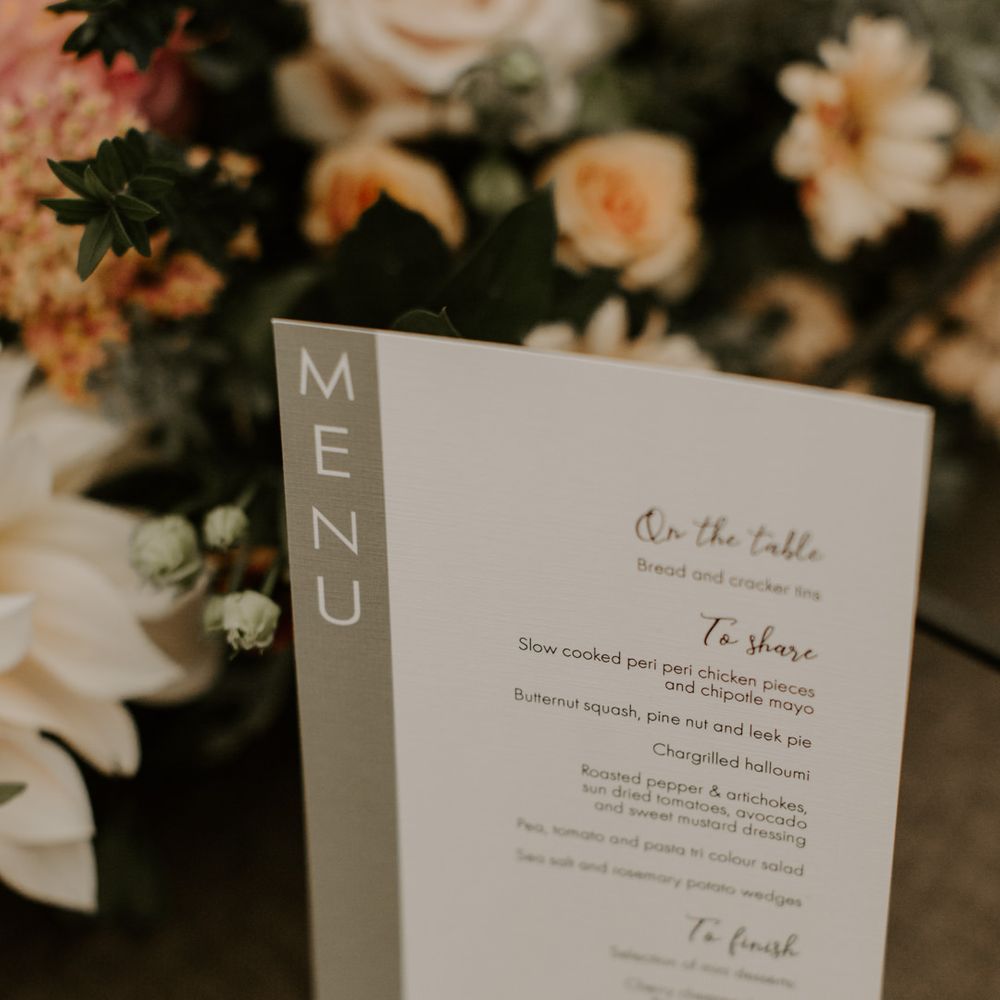 Wedding menu