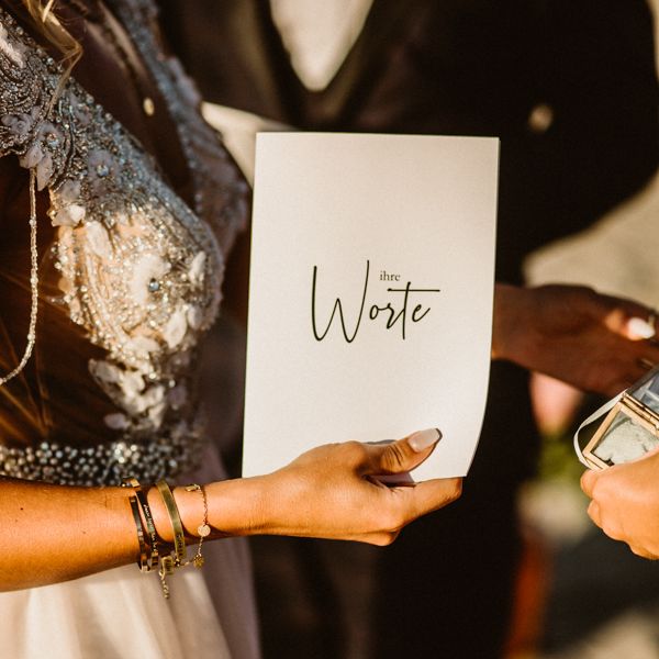 Bride holds her wedding vows during ceremony