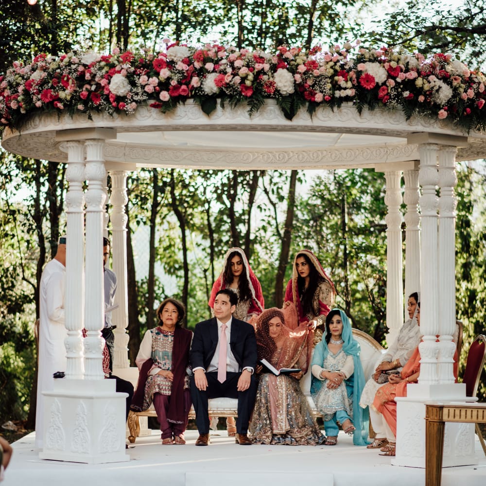 Wedding party during traditional ceremony in Lisbon
