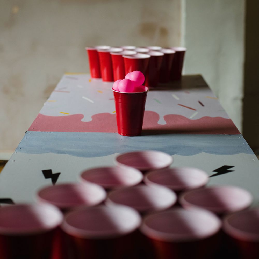 Game of wedding beer pong - wedding budget spreadsheet