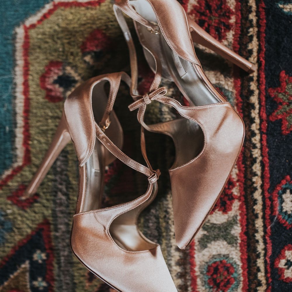 Blush pink bridal shoes 