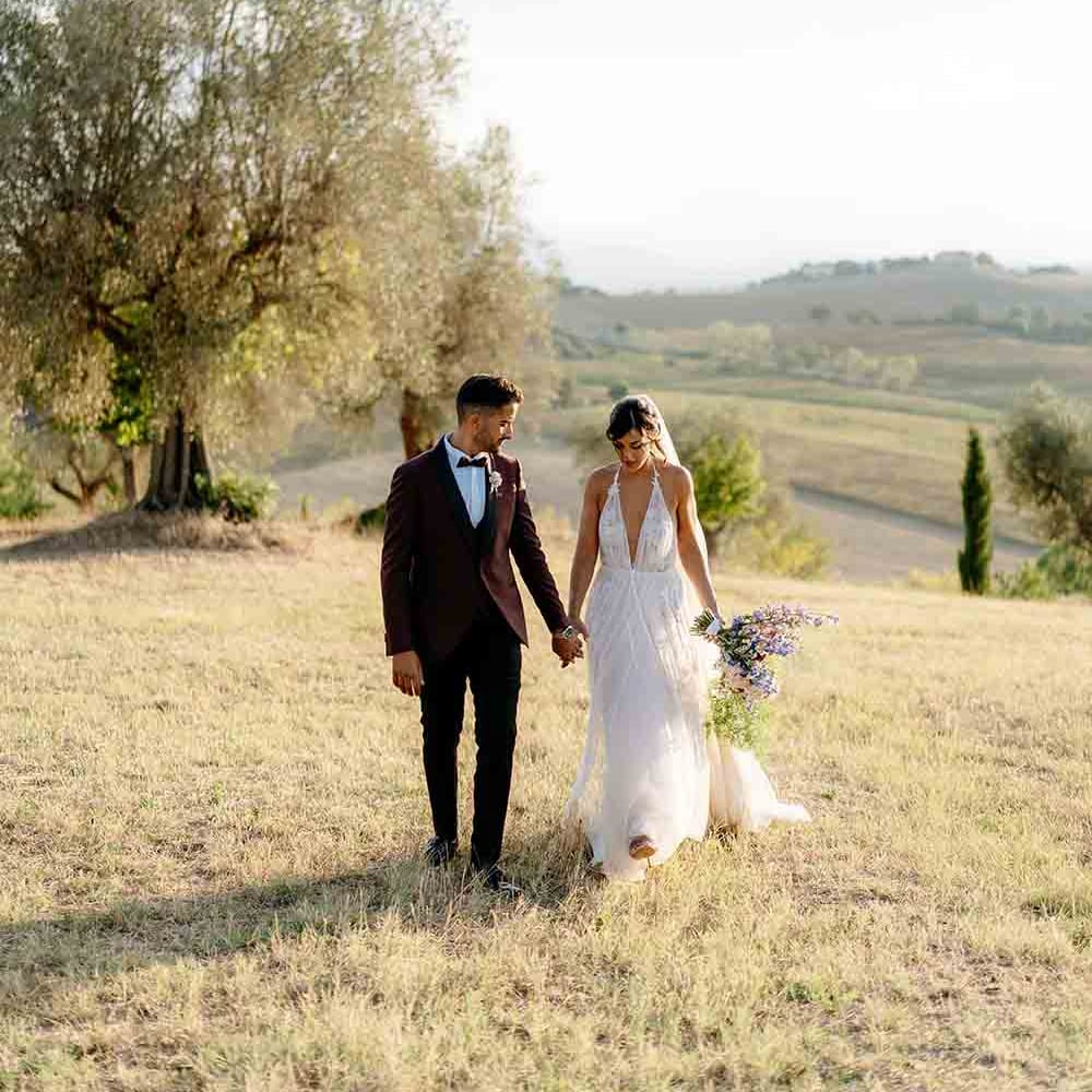 Romantic Italian wedding for bride and groom 