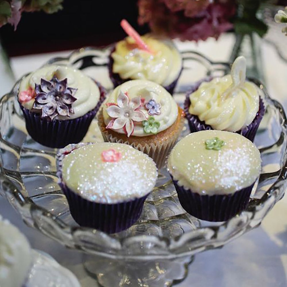 Image of glittery cupcakes on a cake stand by Tarah Coonan Photography