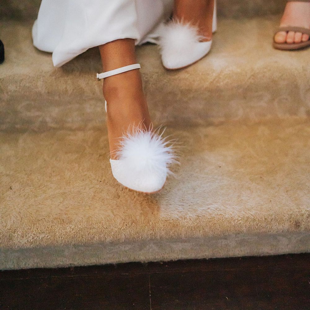 Charlotte Mills pom pom wedding shoes 