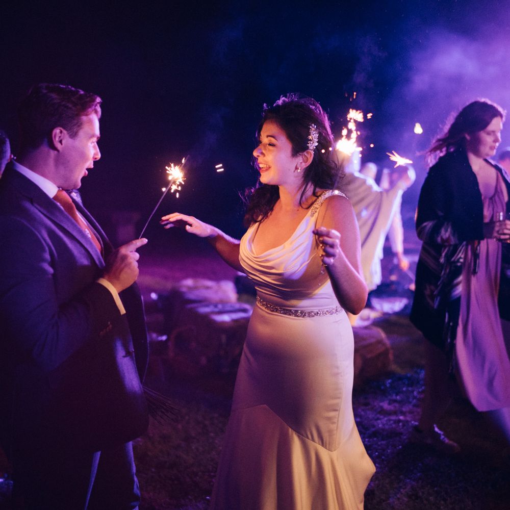 Bride & groom during wedding reception 