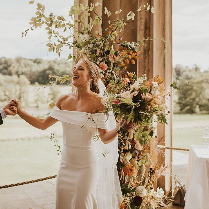 Bride & groom celebrate and sing on their wedding day