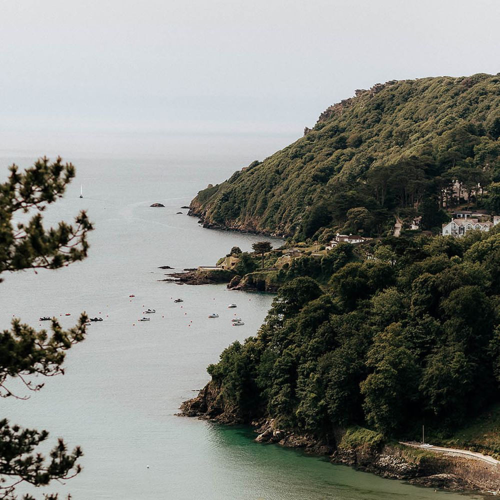Salcombe wedding beside the sea with marquee reception
