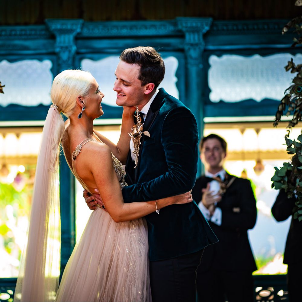 Bride and groom during wedding in South Africa