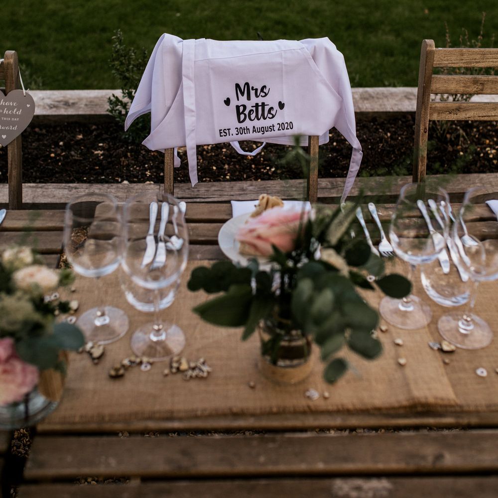 Customised apron with married name 