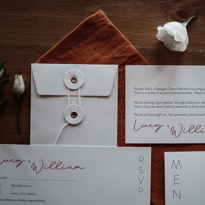 Contemporary wedding stationery suite 