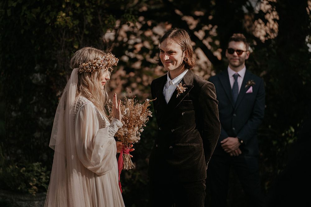 pagan bridesmaid dresses Pagan Wedding With Handfasting & Burgundy Bridesmaid Dresses