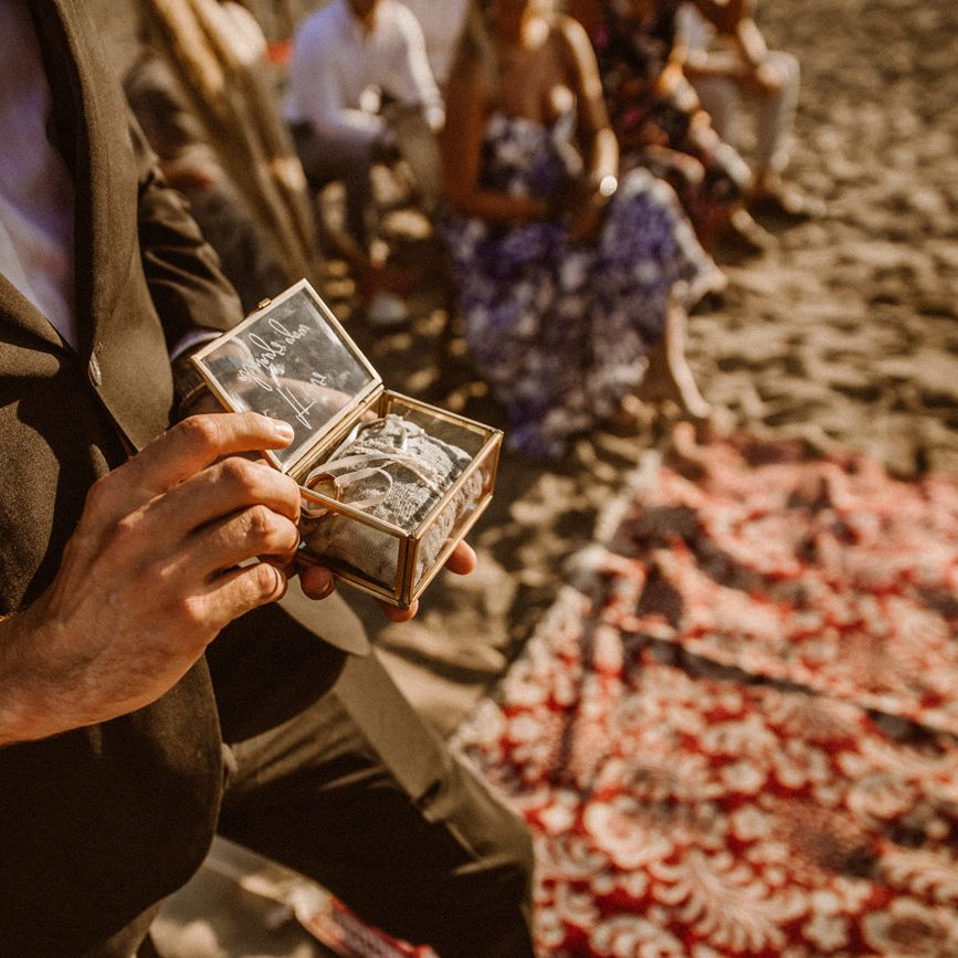 Ring bearer at beach wedding in Crete