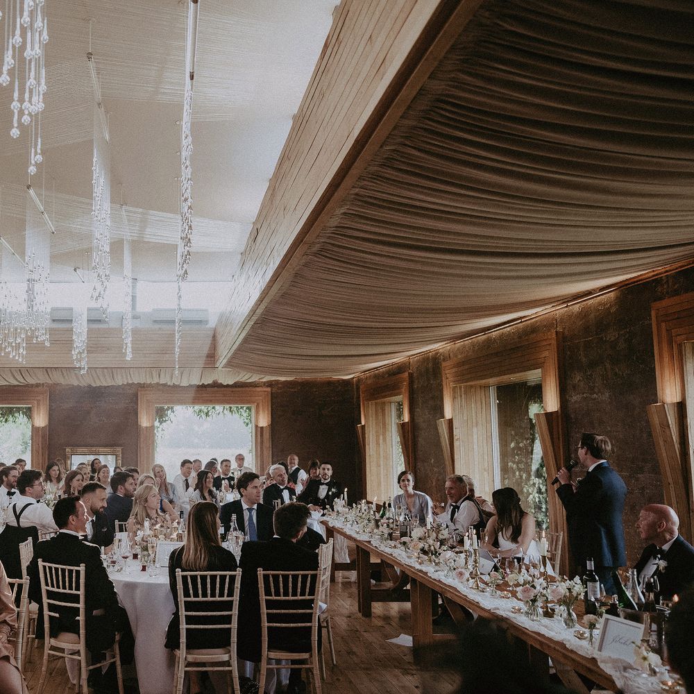 Wedding reception at Elmore Court for classic and elegant wedding