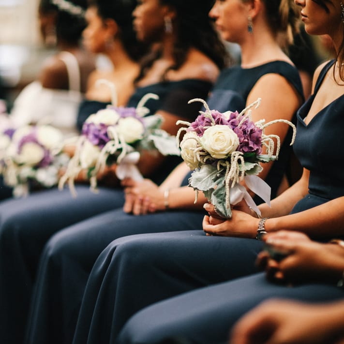 Midnight blue bridesmaid dresses 