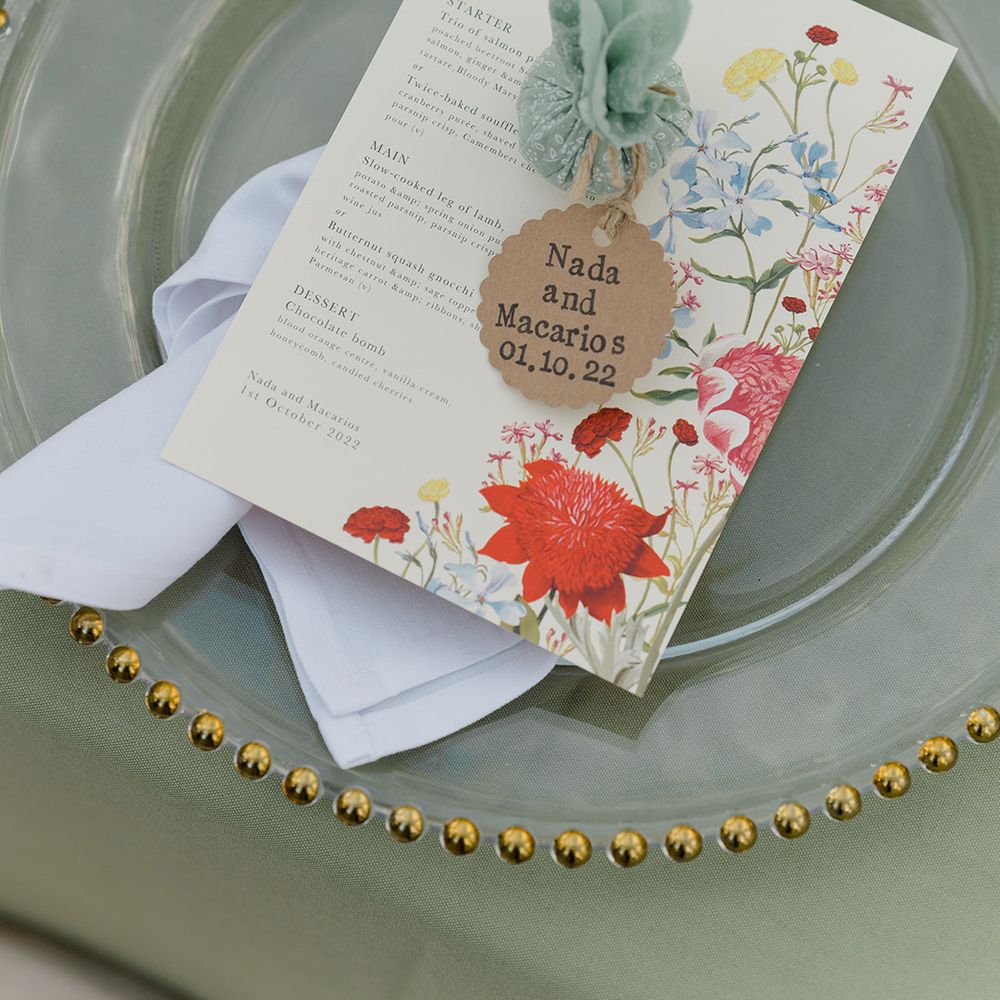 Botanical styled stationery with floral illustration 