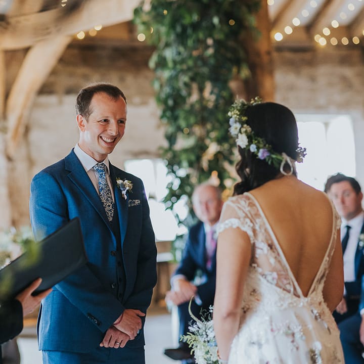 celebrant led wedding ceremony at the Tithe Barn BOLTON ABBEY with handfasting ritual 