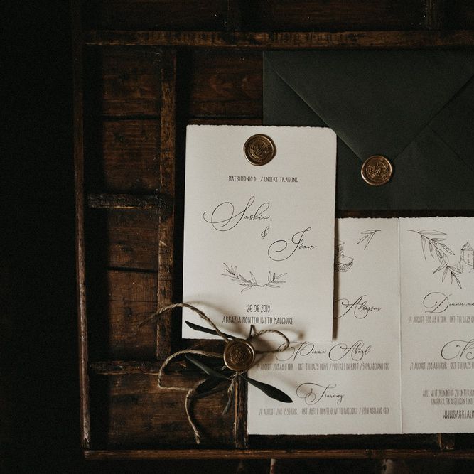 Olive bouquet Wedding stationary by Simply Si
