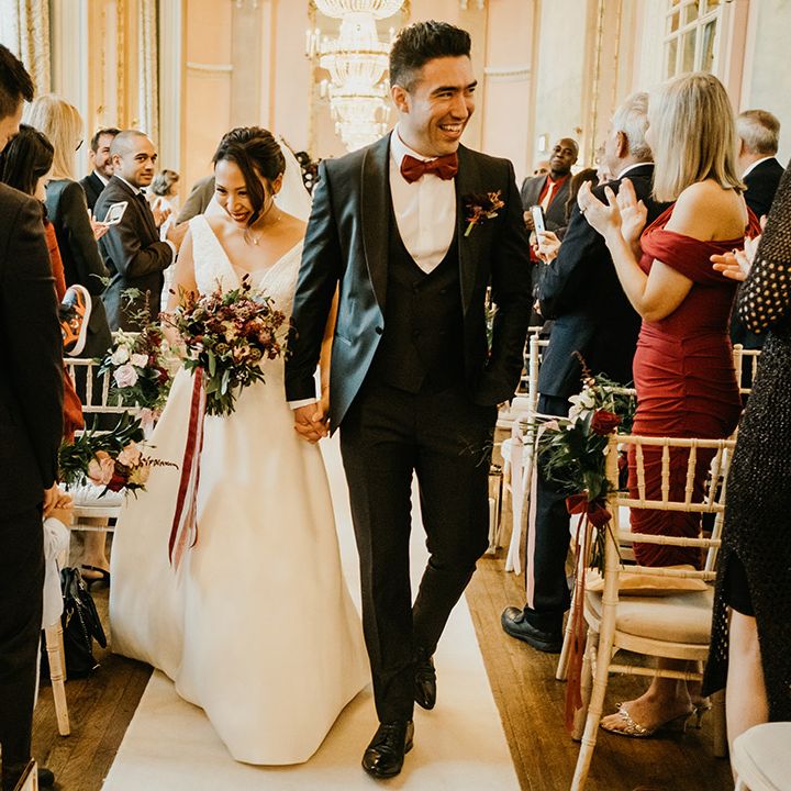 Bride and groom after civil ceremony