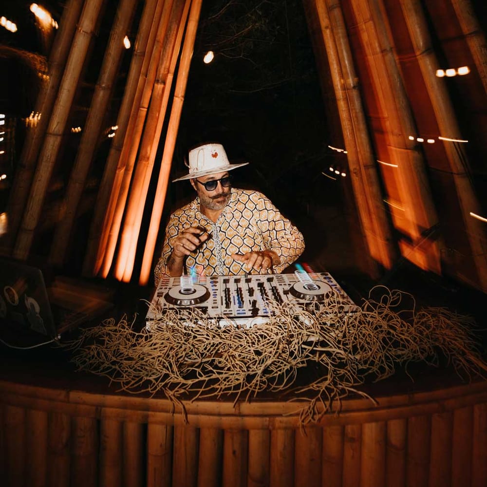 Live wedding DJ at destination beach wedding in Mexico 
