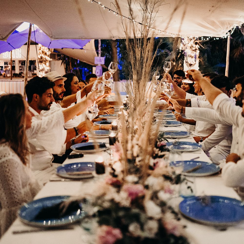 Stunning wedding table with blush flowers at Italy wedding