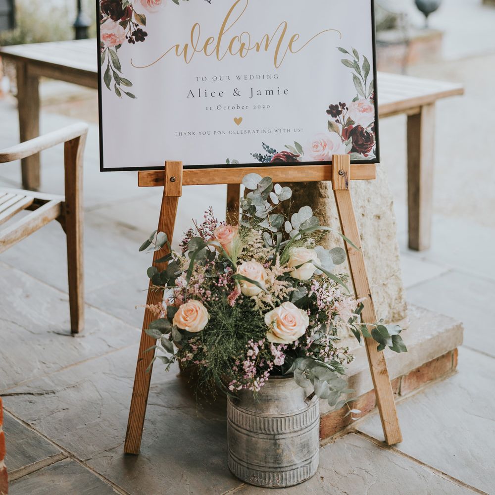 Personalised wedding welcome sign 