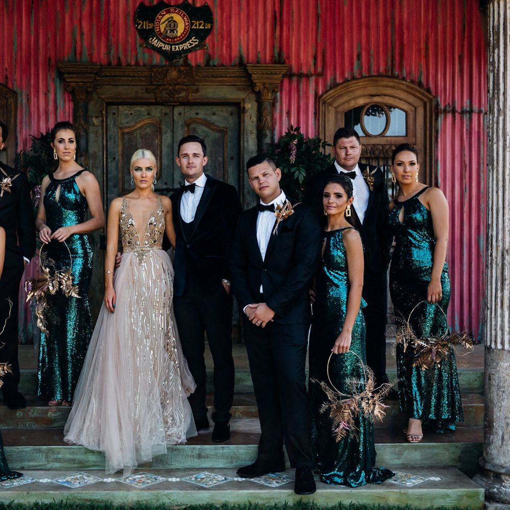 Wedding party at South Africa destination wedding