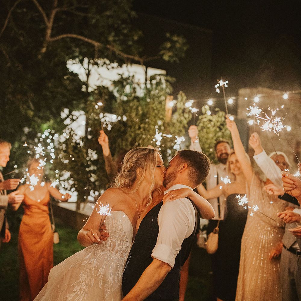 Sparkler exit for bride and groom