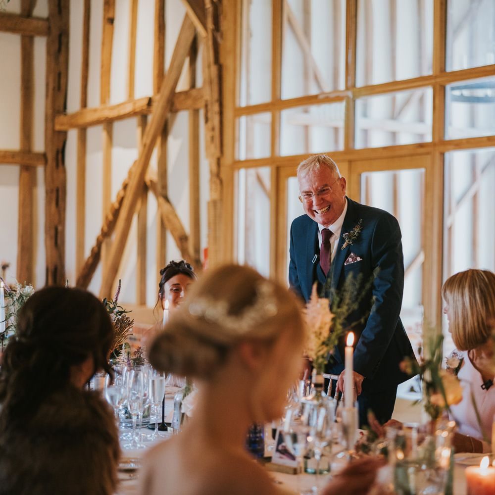 Wedding guest makes speech during ceremony