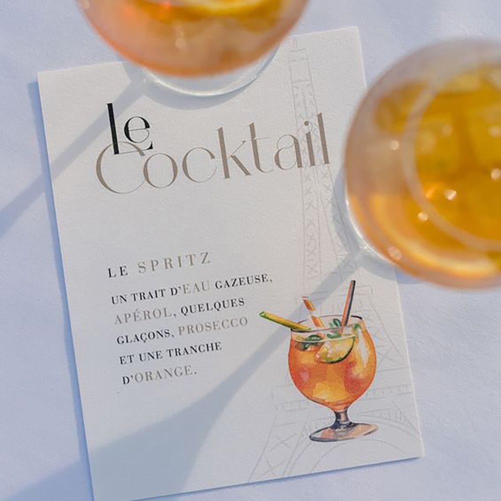 Aperol Spritz cocktail menu for destination wedding by Tom Pictures 