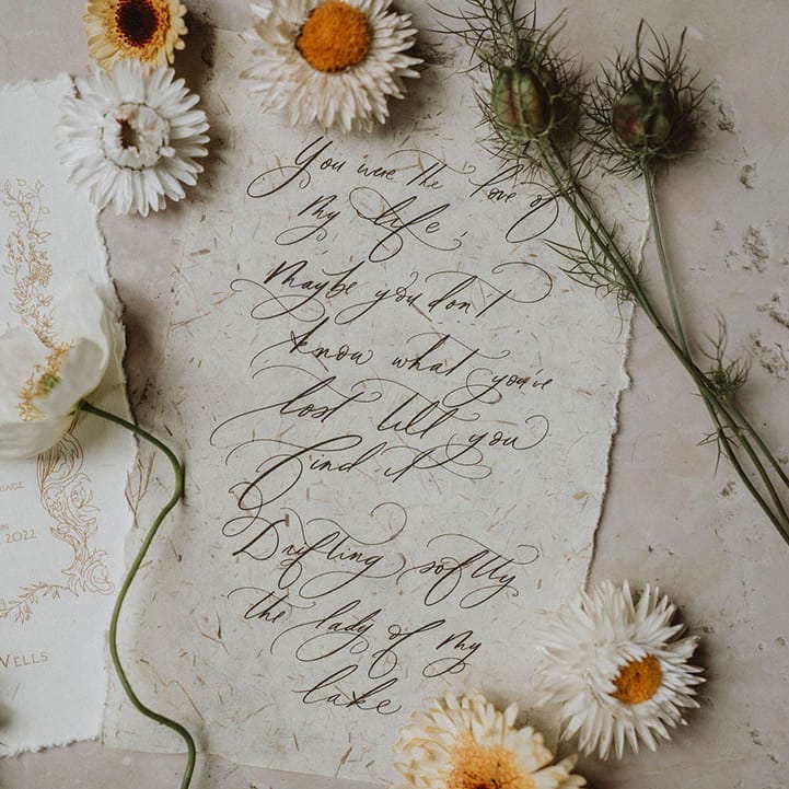 Wedding invitation and calligraphy love letter wedding stationery designs 
