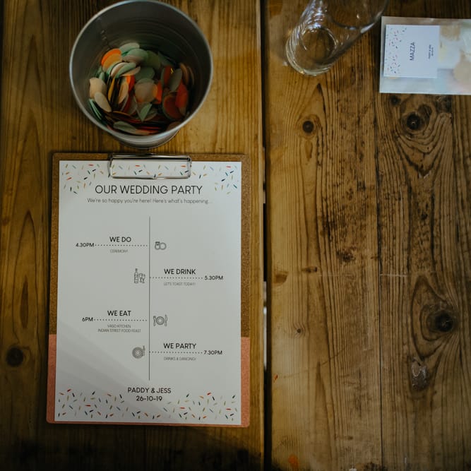 Order of the day on a clipboard 