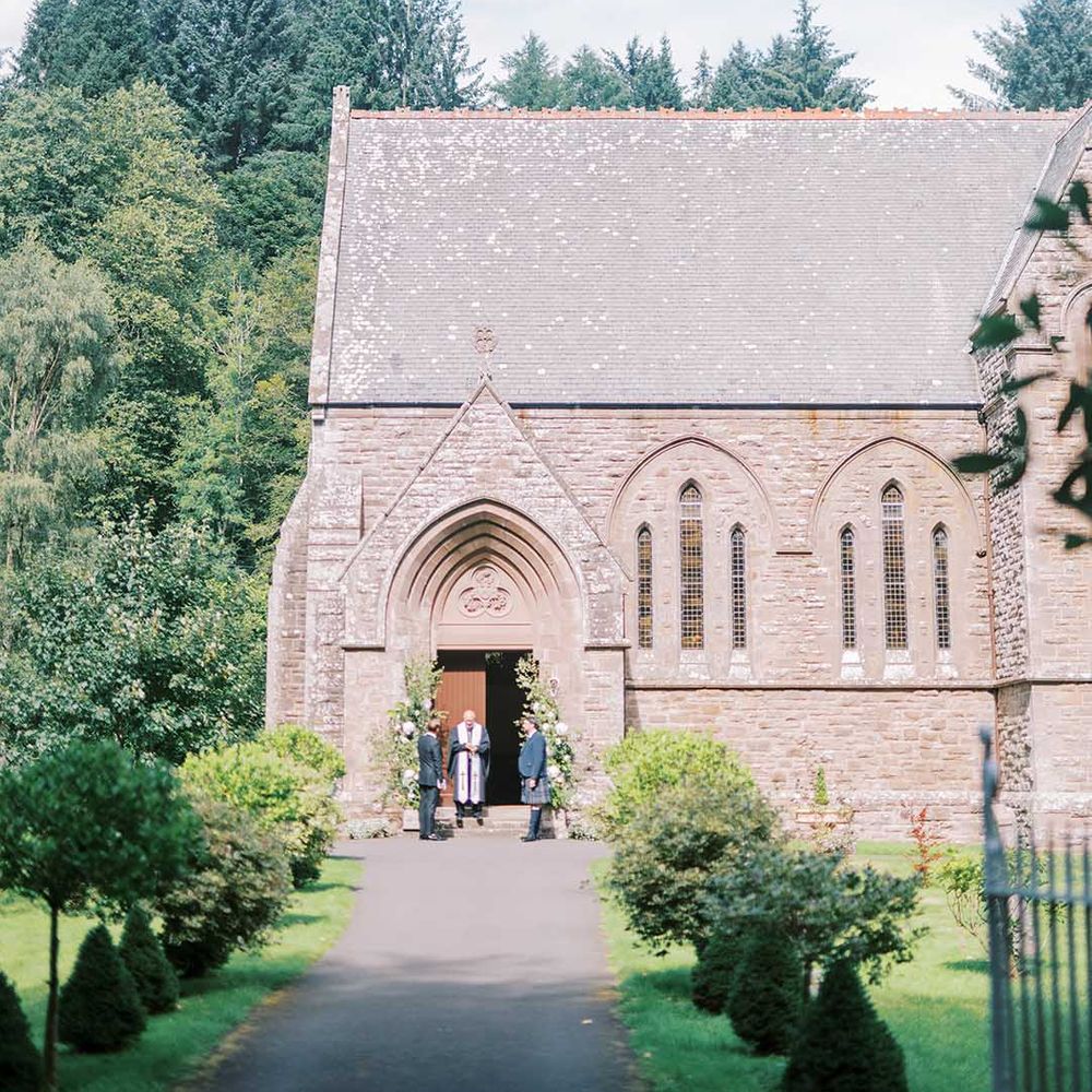 Classic wedding at St Palladius Church, Scotland