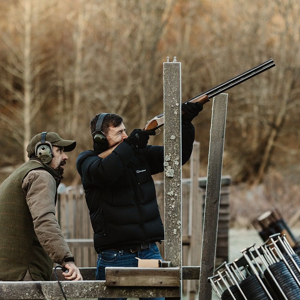 Groom goes clay pigeon shooting on the morning of his wedding day