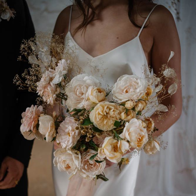 blush pink wedding bouquet 
