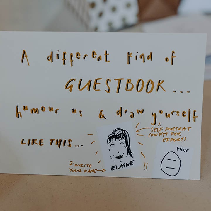 Guest book in which you draw yourself 