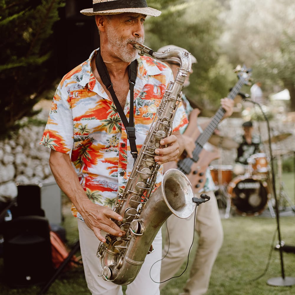 Saxophone player at the reception
