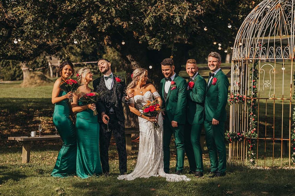 Green Wedding Party Outfits at The Ash Barton Estate Wedding Green Wedding Party Outfits at The Ash Barton Estate Wedding