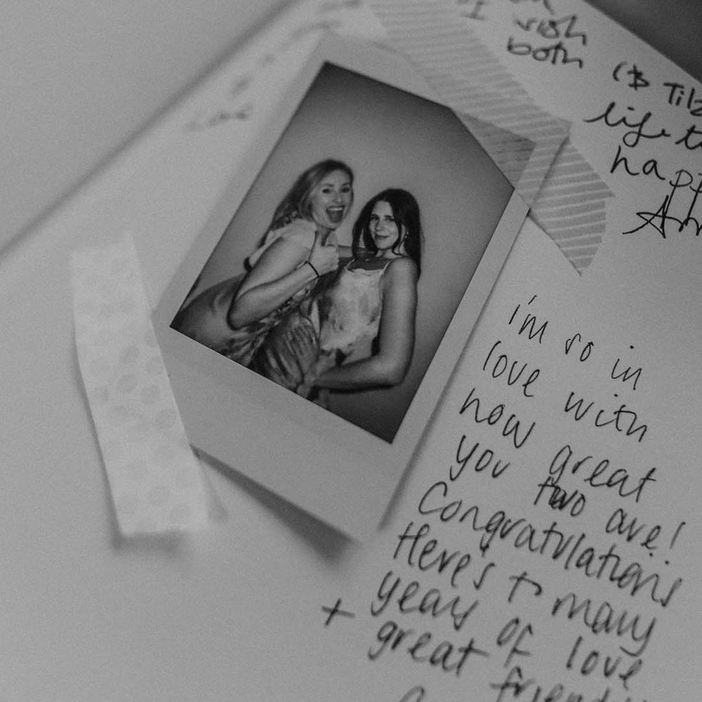 DIY wedding guestbook using polaroid photos 