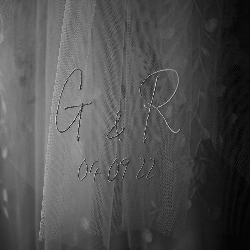 Embroidered and personalised wedding veil from Rebecca Anne Designs 