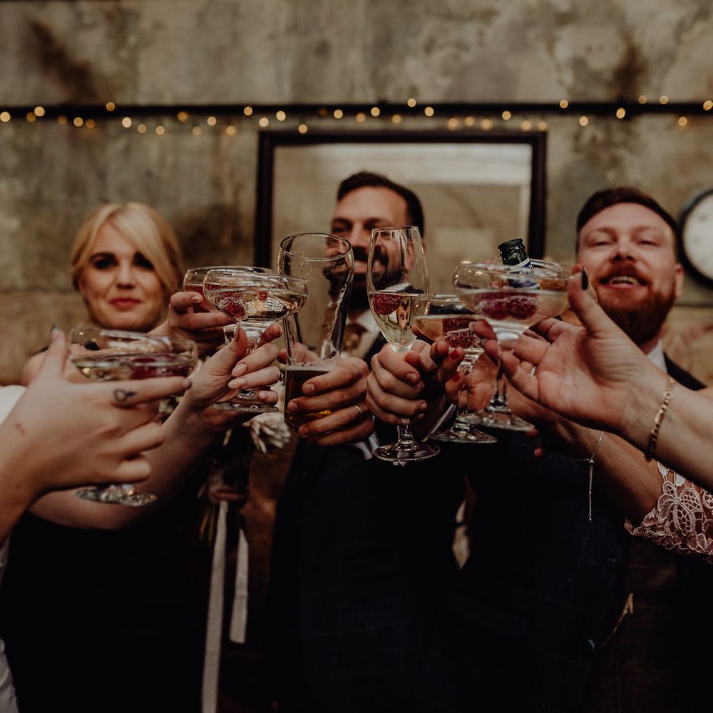 Champagne toast at Micro wedding 