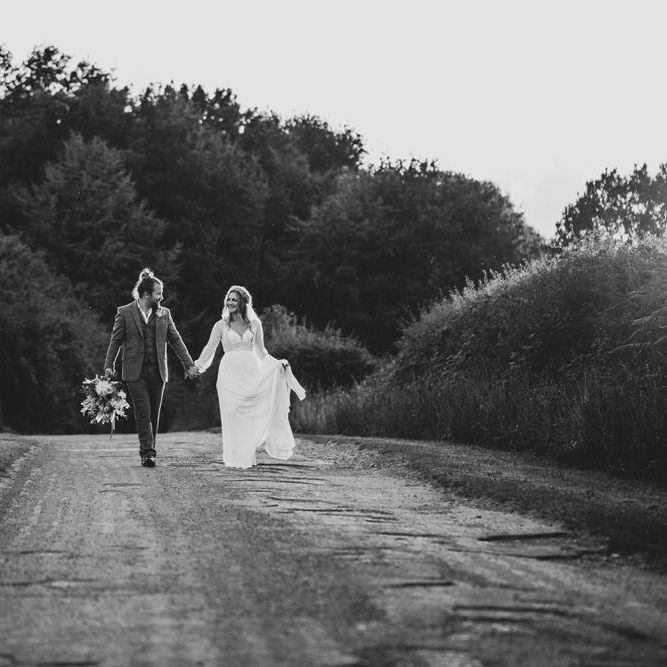 Black and white country wedding photography