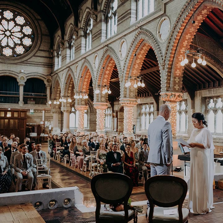 Bride & groom read their wedding vows on their wedding day | Irene Yap Photography