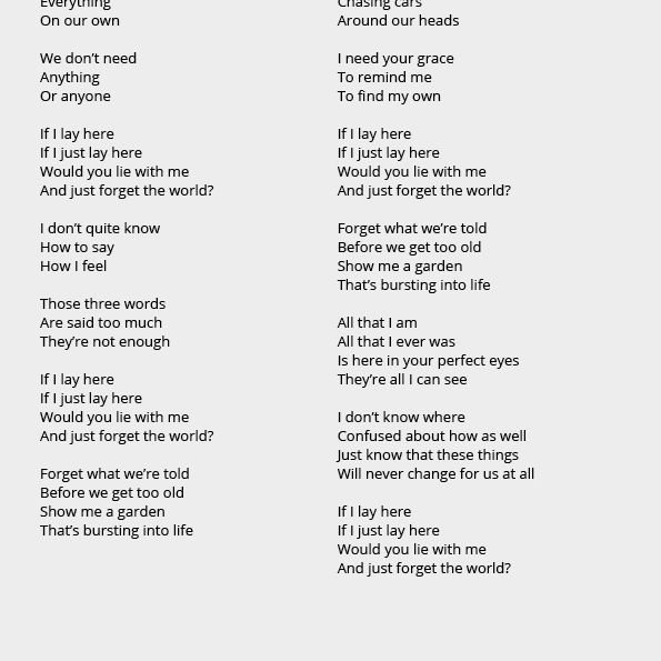 Chasing Cars by Snow Patrol Alternative Wedding Readings